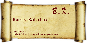 Borik Katalin névjegykártya